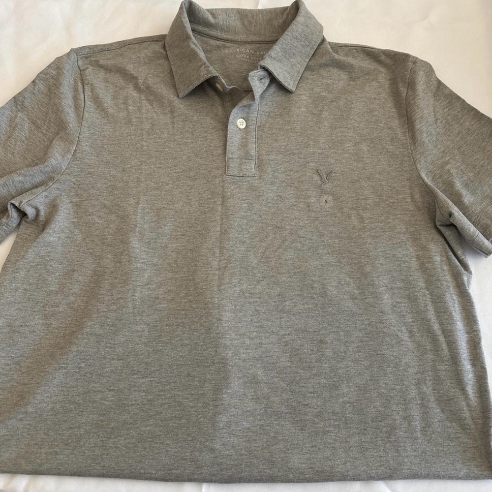 American Eagle Outfitters Heather Gray Polo